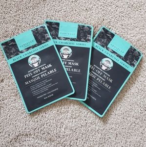 Set of 3 Danielle charcoal peel off face masks